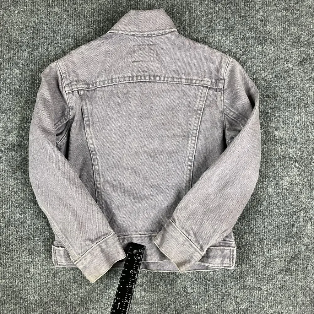 Young‎ Lion Vintage Kids Girls Jean Jacket Size 8 Gray Denim 100% Cotton